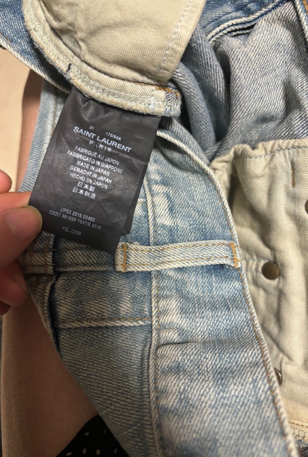Saint Laurent Paris Saint Laurent SLP 2016FW D02 Light Blue Slashed Jeans Size US 31 - 5 Thumbnail