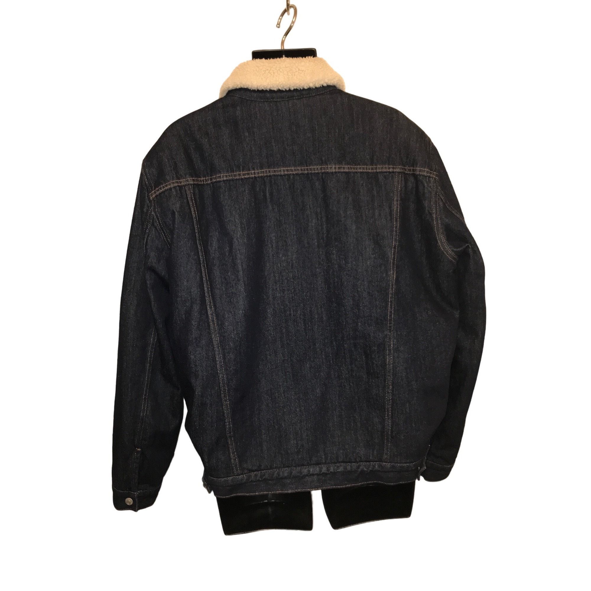 Gap Gap1969 Men's Dark Blue Sherpa Lined Jean Truckers Jacket Size US XL / EU 56 / 4 - 2 Thumbnail