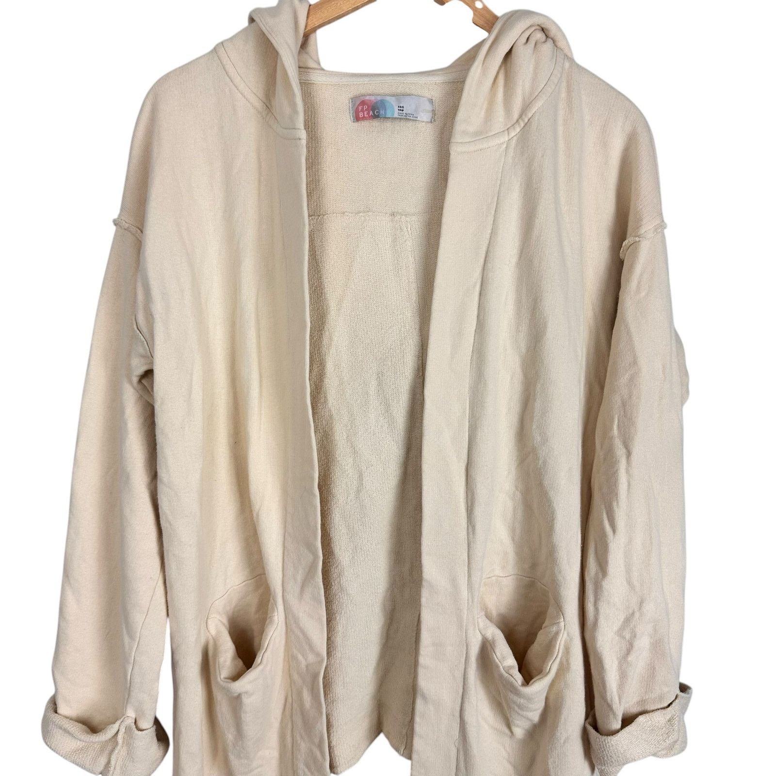 Free People Free People Beach Terry Cloth Hooded Waterfall Cardigan S Size S / US 4 / IT 40 - 6 Thumbnail