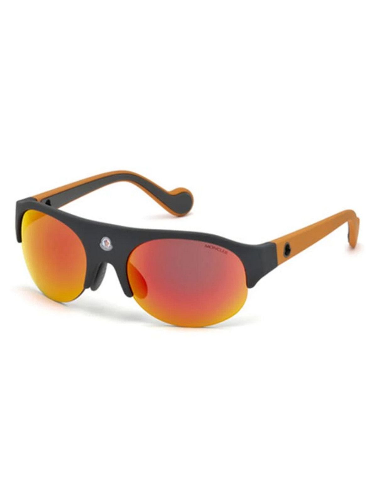 Moncler MONCLER black orange reflective lens plastic sunglasses Size ONE SIZE - 1 Thumbnail