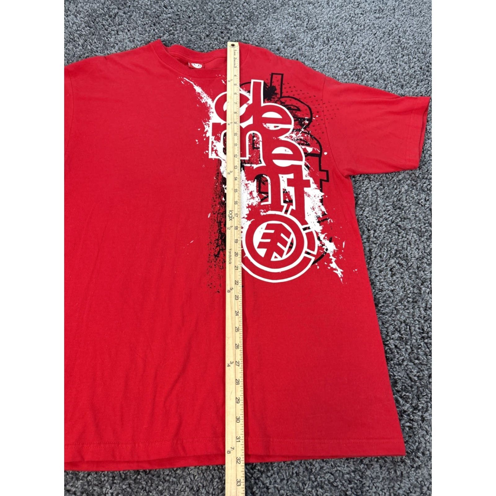 Element VINTAGE Element Skateboards Paint Splatter Shirt Y2k Mens Large Red Graphic Shirt Size US L / EU 52-54 / 3 - 2 Thumbnail