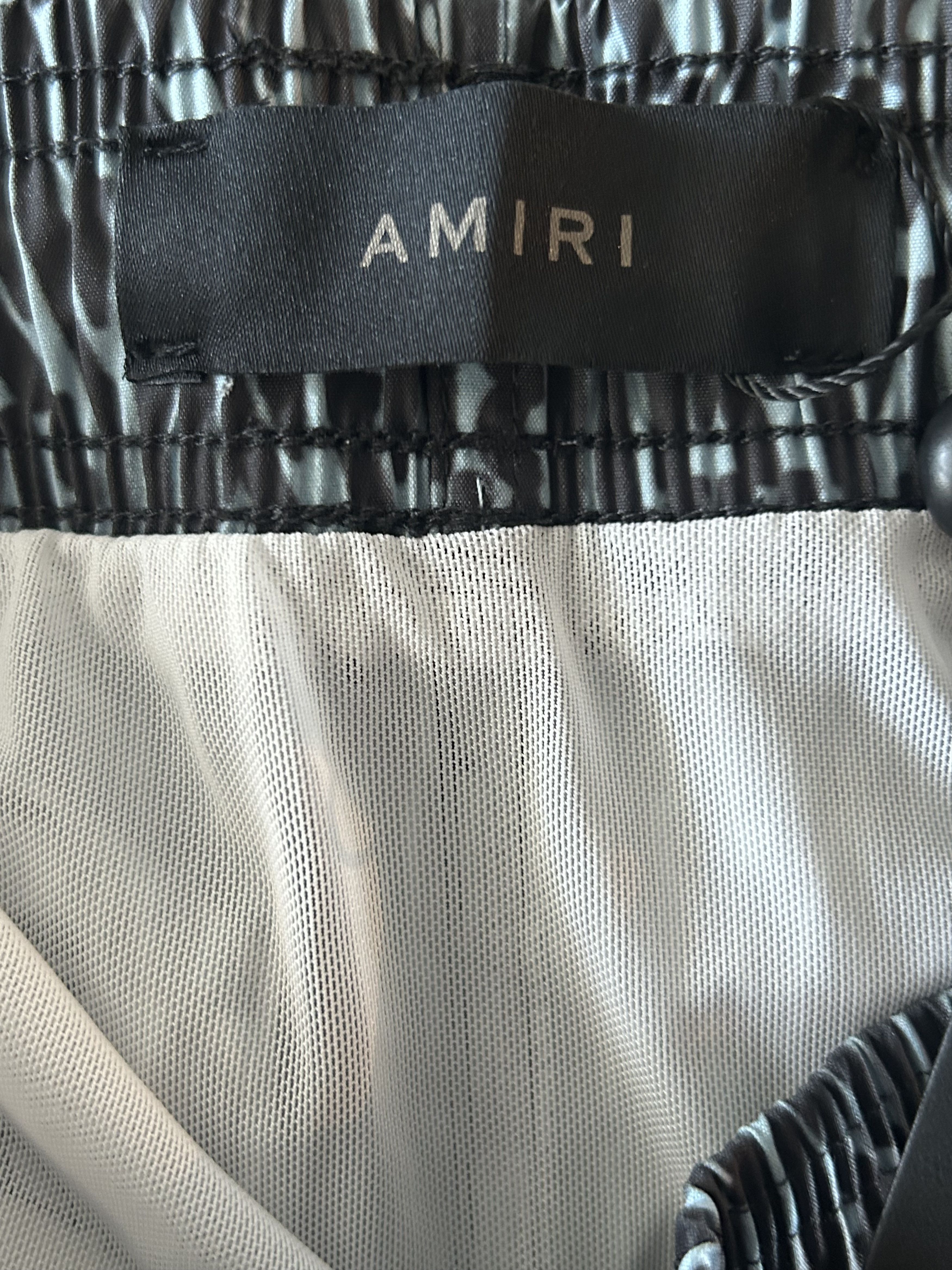 Amiri Amiri Blue & Black Repeat Logo Swimshorts Size US 32 / EU 48 - 3 Thumbnail