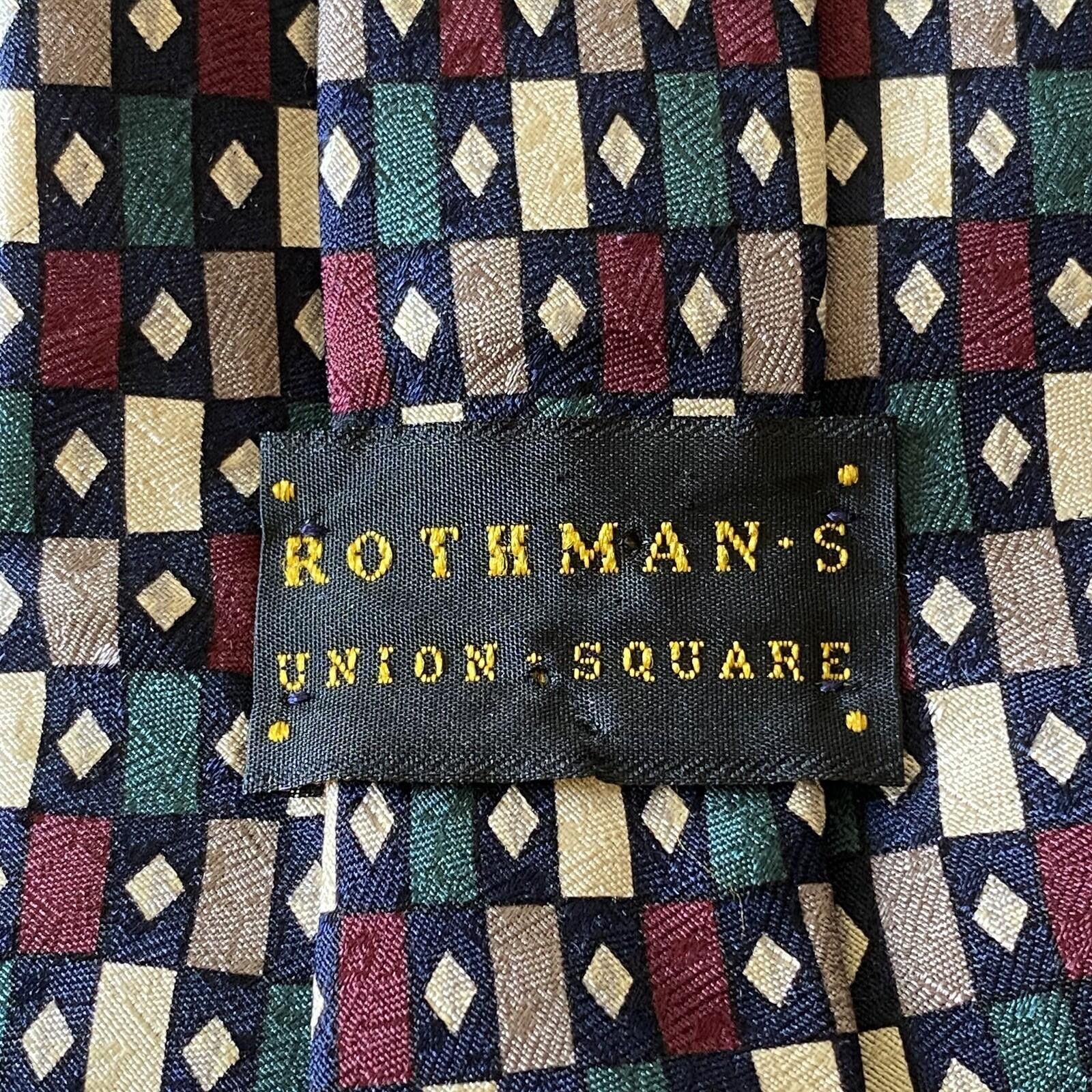 Other 100% All Silk NeckTies Vintage Cocktail Geometric Pattern Size ONE SIZE - 6 Thumbnail