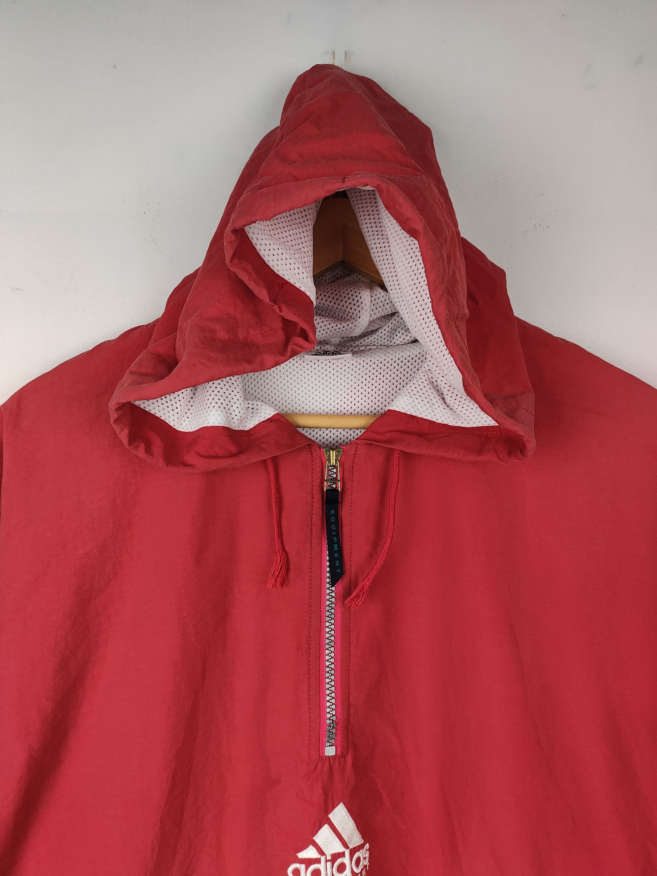 Vintage Vintage Adidas Equipment Halfzip Hoodie Jacket Size US L / EU 52-54 / 3 - 3 Thumbnail