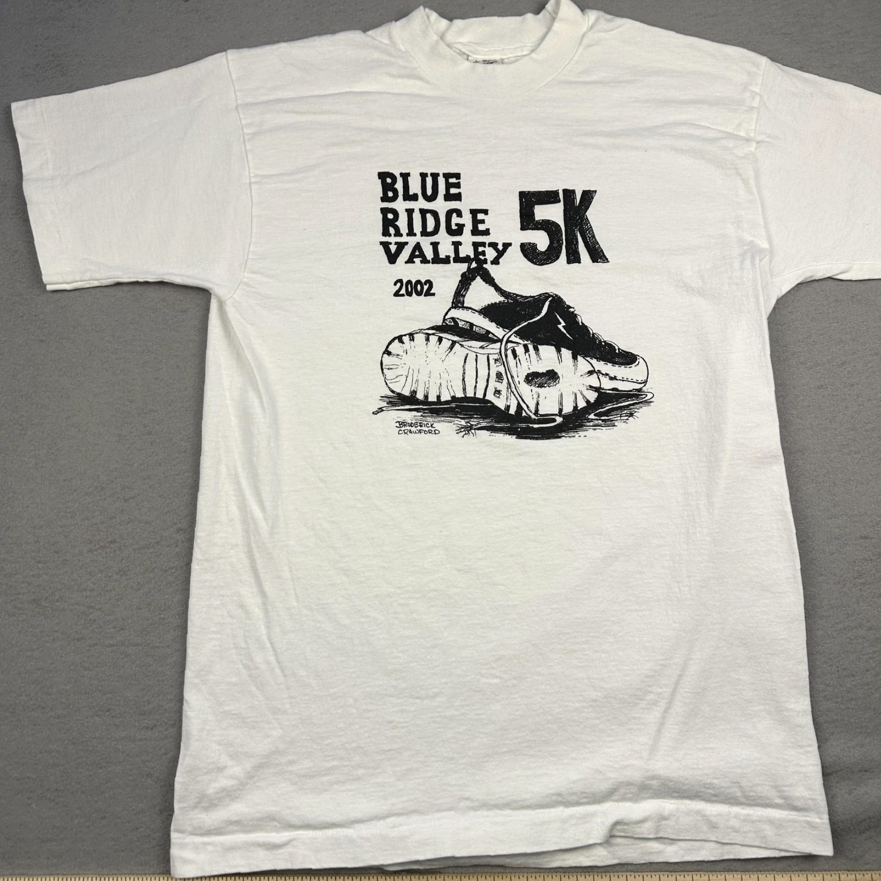 Fruit Of The Loom VINTAGE Fruit of the Loom White T-Shirt Mens Large 2000s Blue Ridge Valley 5K Shirt Graphic Print"} Size US L / EU 52-54 / 3 - 3 Thumbnail