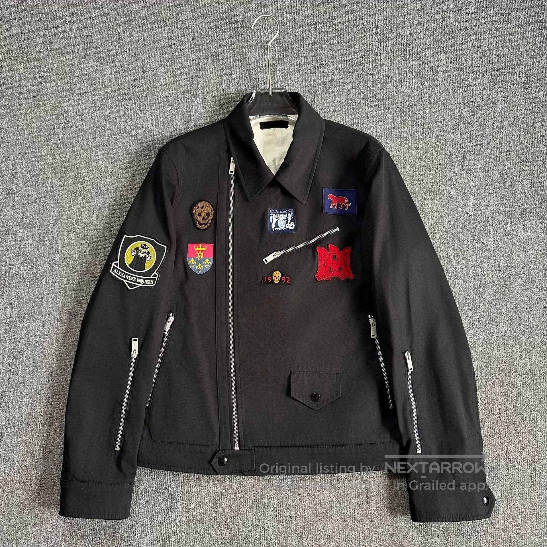 Alexander McQueen Alexander McQueen Embroidered Biker Jacket. Size US L / EU 52-54 / 3 - 3 Thumbnail