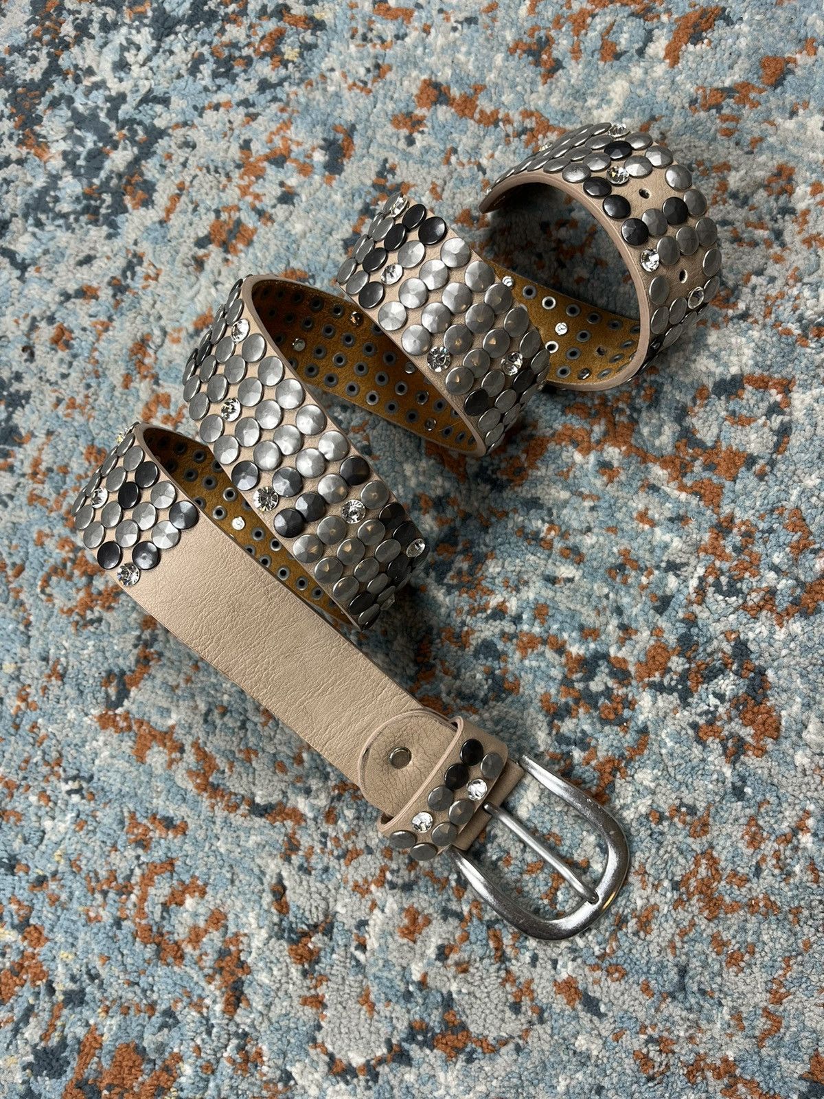 Seditionaries × Vintage Vintage y2k studded leather belt crystals bb Simon style Size ONE SIZE - 1 Thumbnail