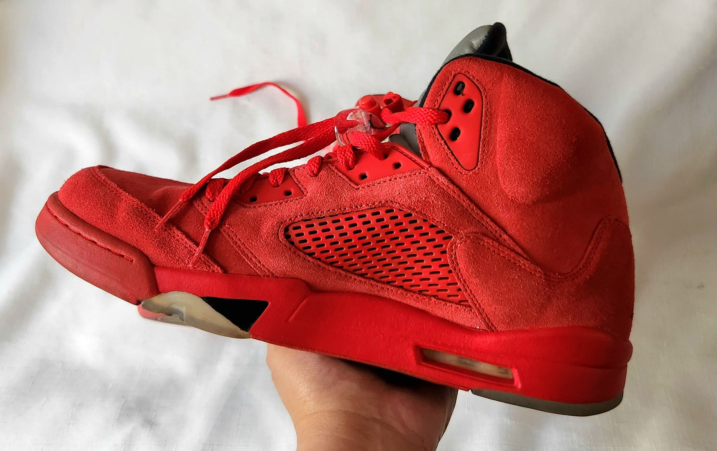 Jordan Brand × Nike Nike Air Jordan 5 Retro V Size 13 Mens 136027-602 Red Suede Size US 13 / EU 46 - 3 Thumbnail