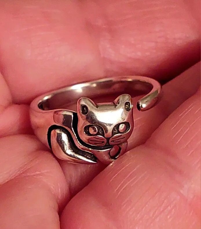 Jewelry Punk Cat Adjustable Ring Size ONE SIZE - 1 Thumbnail
