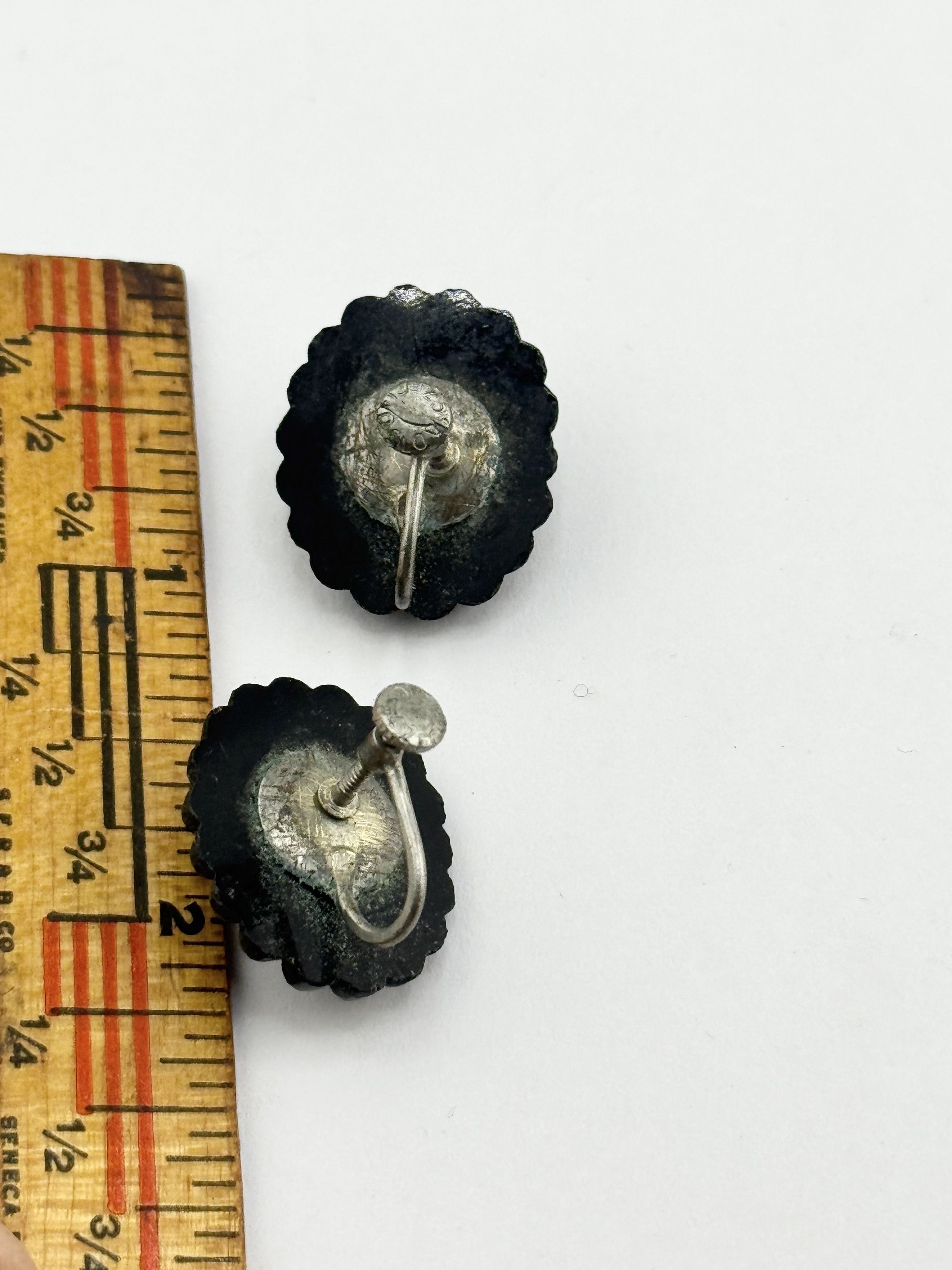 Vintage Czechoslovakia black glass vintage earrings Size ONE SIZE - 3 Thumbnail