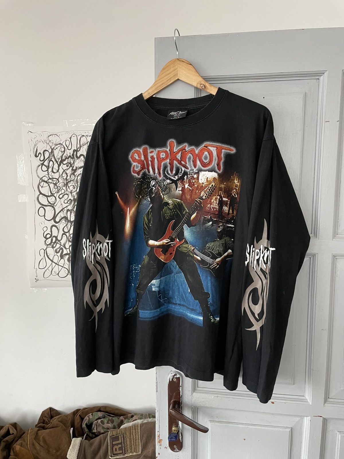 Band Tees × Vintage Vintage 00’s Slipknot Nu Metal Longsleeve T-shirt Y2k Size US L / EU 52-54 / 3 - 2 Thumbnail