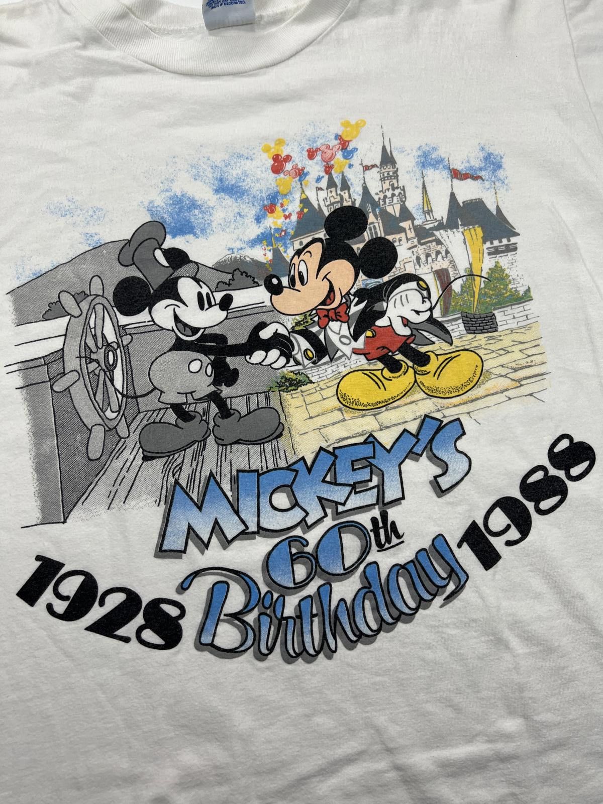 Other Vintage Mickey Mouse 60th Birthday 1988 T-Shirt Medium Size ONE SIZE - 2 Thumbnail