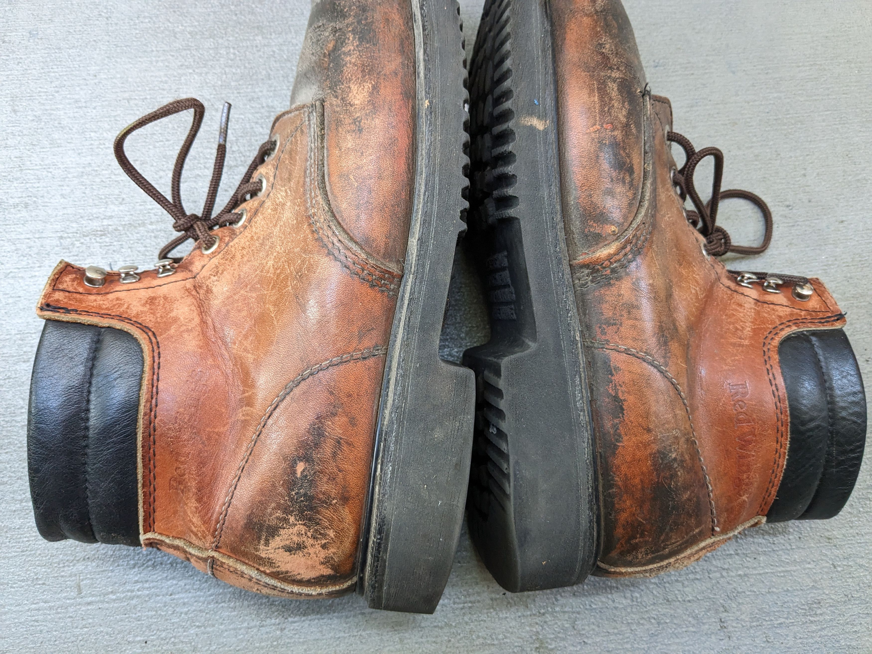 Red Wing Vintage Combat Boots Brown 12 Leather Chunky Biker Moto Size US 12 / EU 45 - 12 Thumbnail