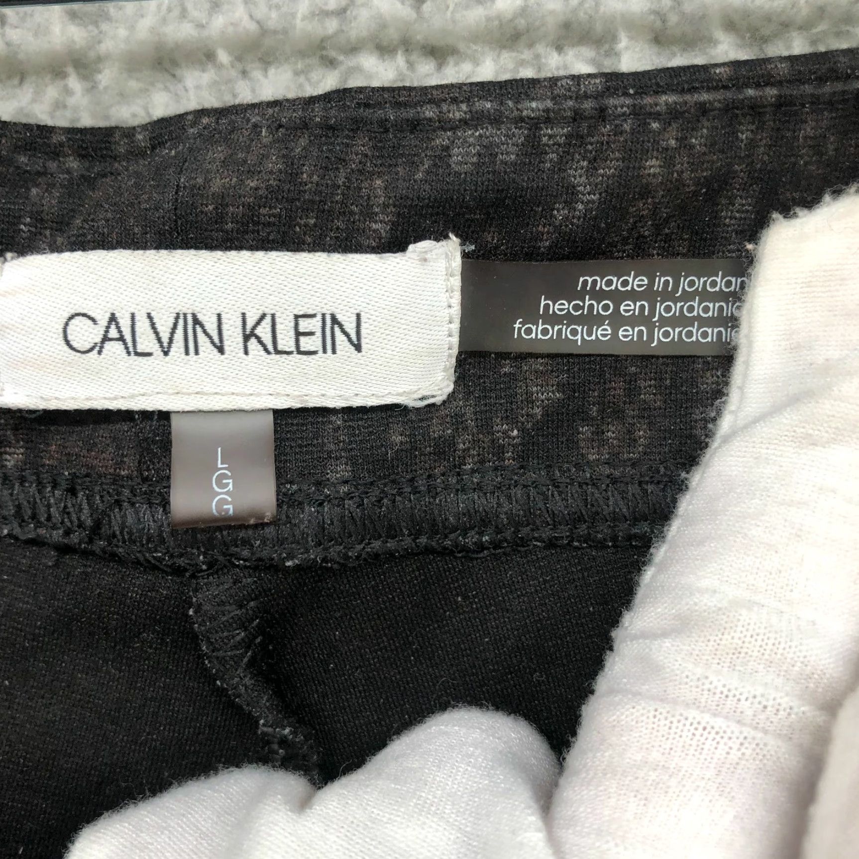 Calvin Klein Calvin Klein Ponte Leggings Pants Womens L Snakeskin Print Black Gray High Rise Size 36" / US 14 / IT 50 - 7 Thumbnail