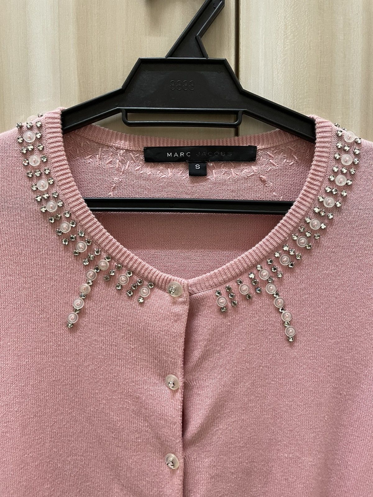 Marc Jacobs Marc Jacobs Crystal Embellished Pink Cardigan Sweater Size S / US 4 / IT 40 - 3 Thumbnail