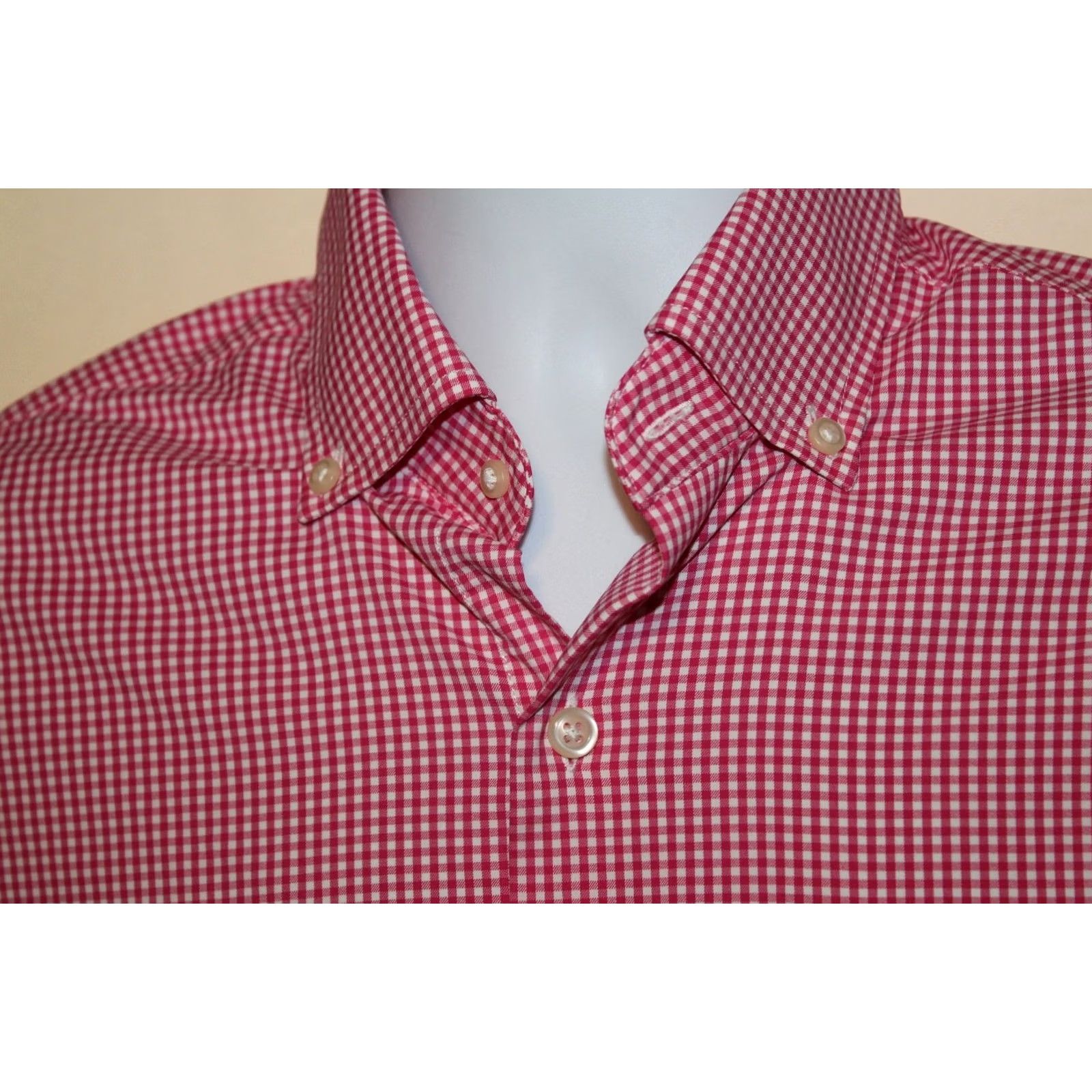 Peter Millar Peter Millar Summer Comfort Long Sleeve Button-Down Shirt Pink Gingham Mens M Size US M / EU 48-50 / 2 - 5 Thumbnail