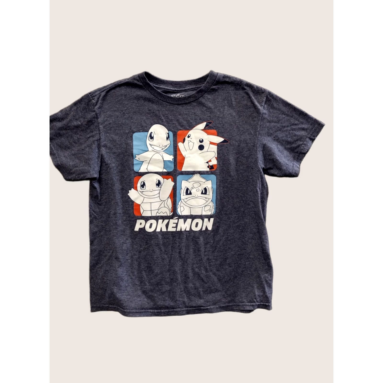 Vintage Pokemon Shirt Mens Pikachu Squirtle Bulbasar Froakie Speckled Navy Shirt New M Size US M / EU 48-50 / 2 - 1 Thumbnail