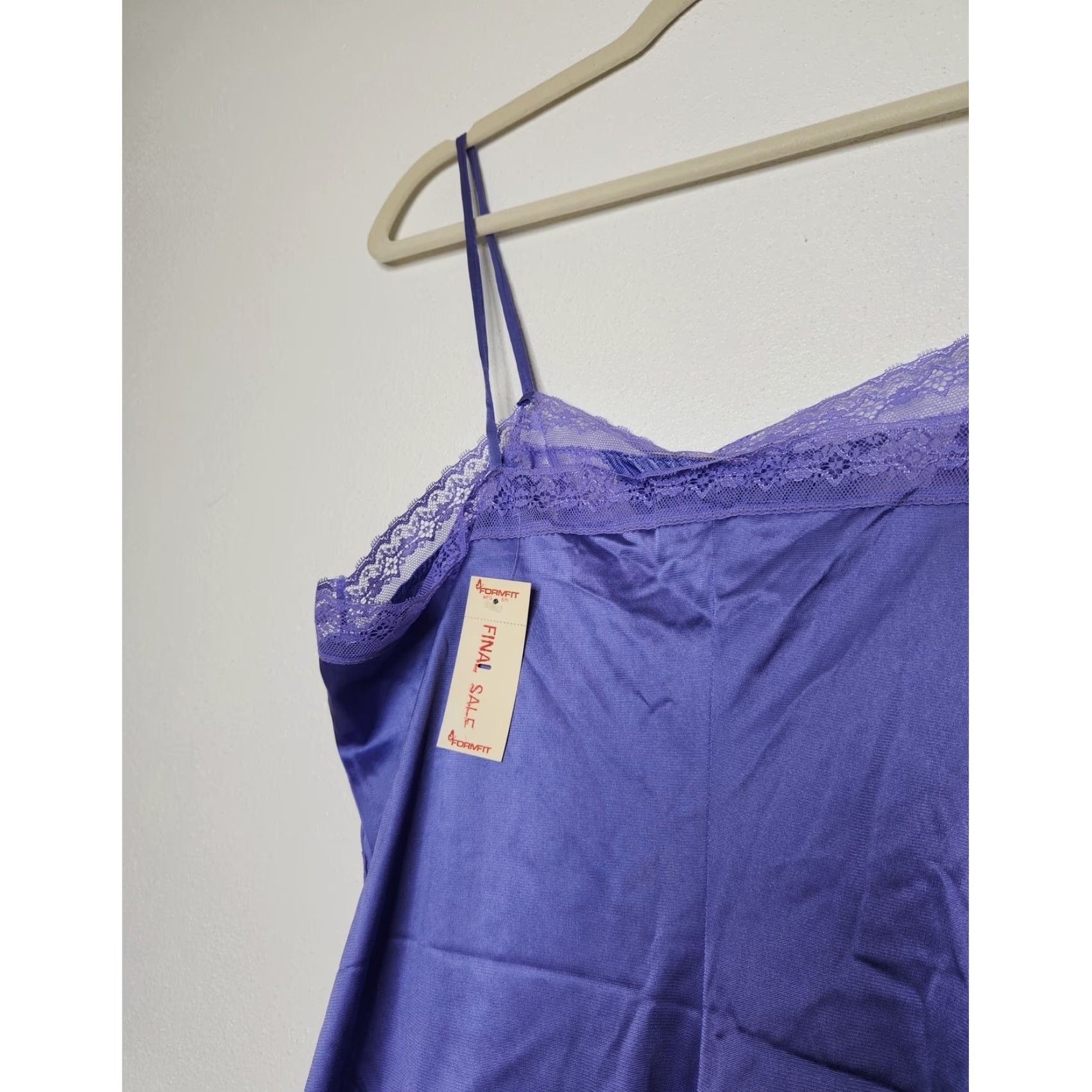 Vintage VINTAGE Formfit Teddy One Piece Bodysuit Nylon Satin Lace Purple Women 38 NWT 70s 80s Size XS / US 0-2 / IT 36-38 - 5 Thumbnail