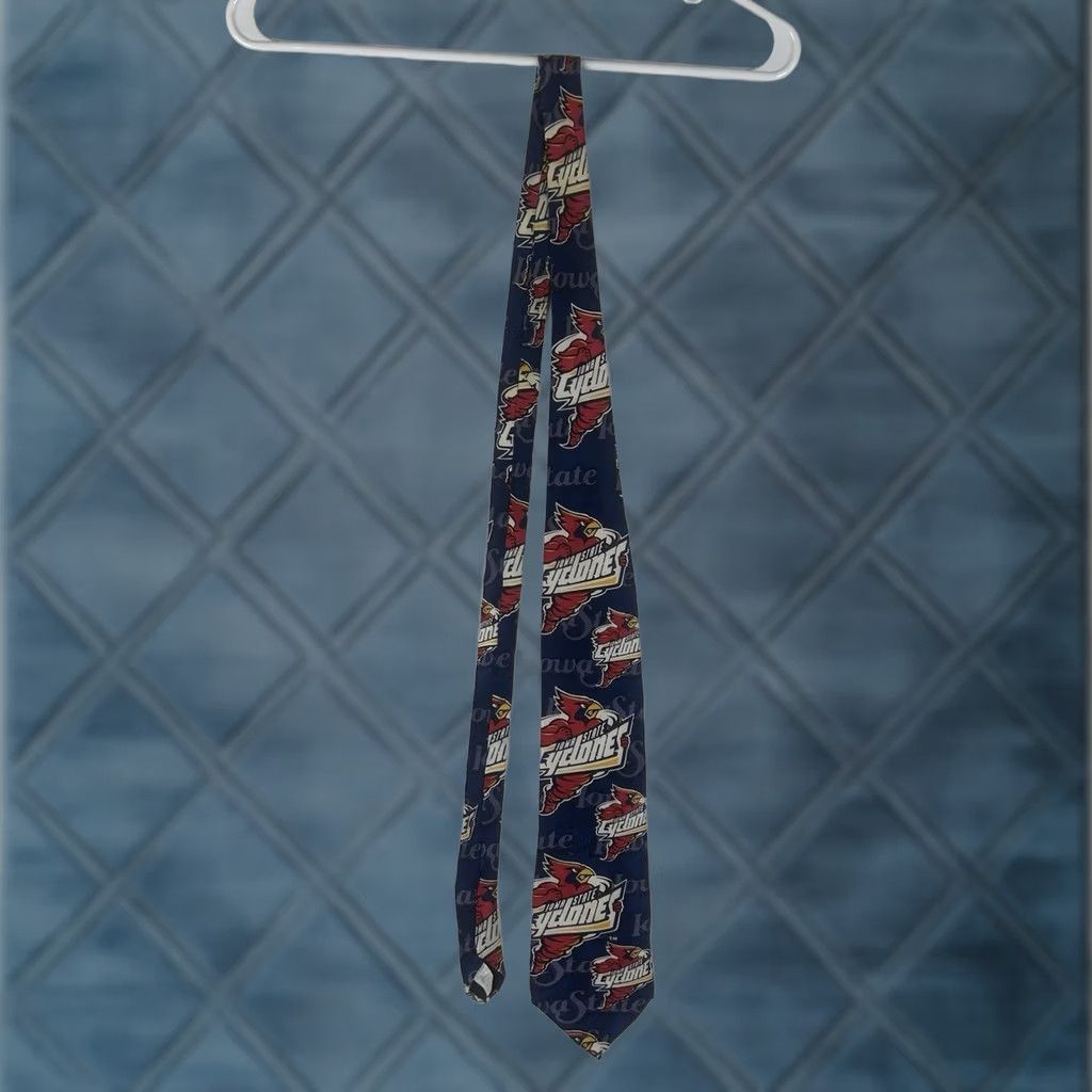 Vintage Iowa State Cyclones Cardinal Cy Men's Tie 100% Silk RM Sport Ralph Marlin USA Size ONE SIZE - 1 Thumbnail