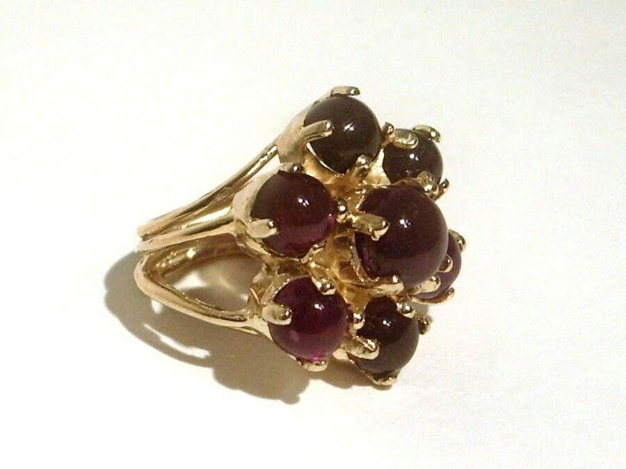 Handmade 18kt Gold Vermeil Silver Flower Cocktal Ring Purple Amethyst Size ONE SIZE - 2 Thumbnail