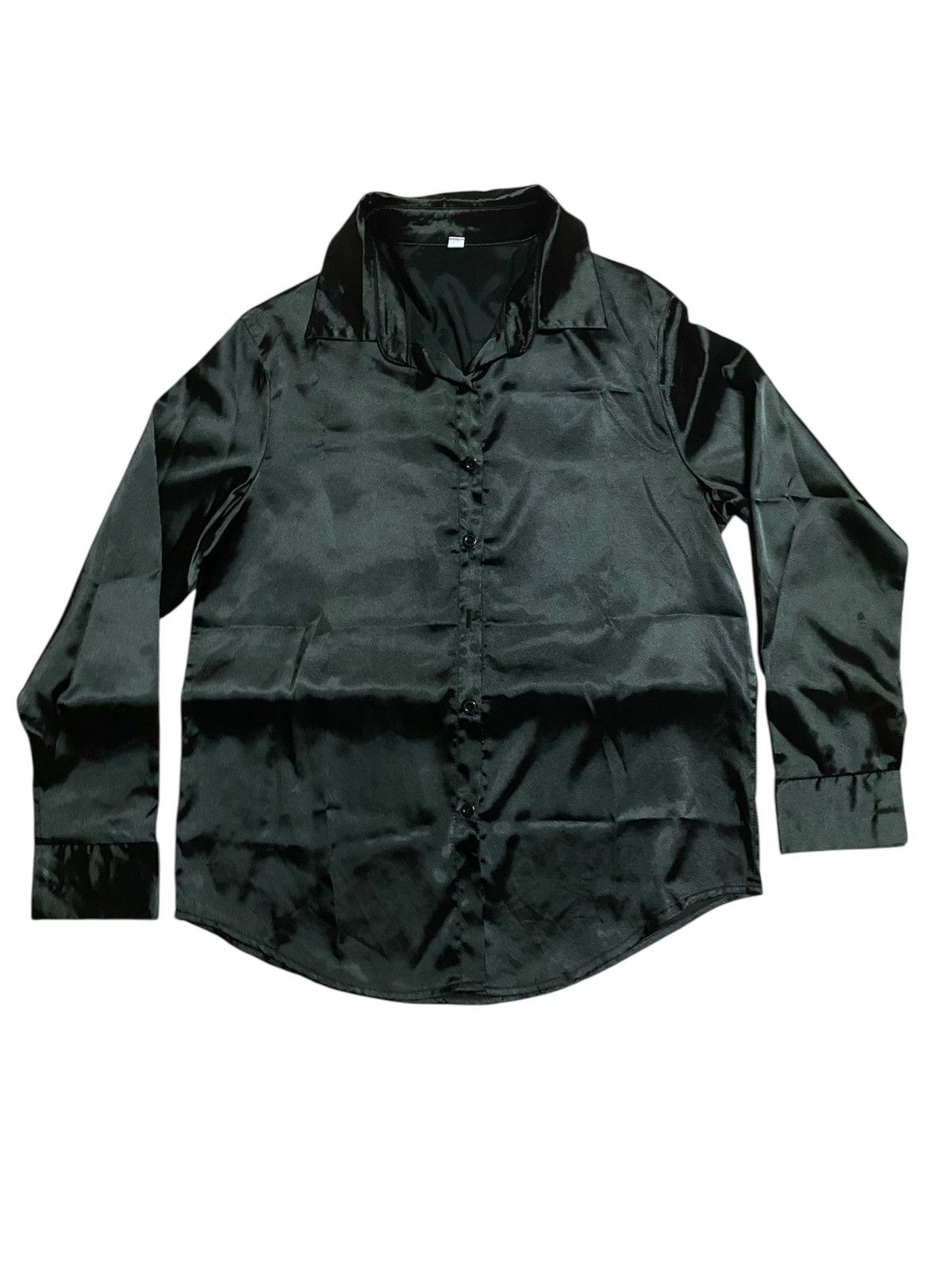Designer Black Satin Blouse Size S / US 4 / IT 40 - 1 Thumbnail