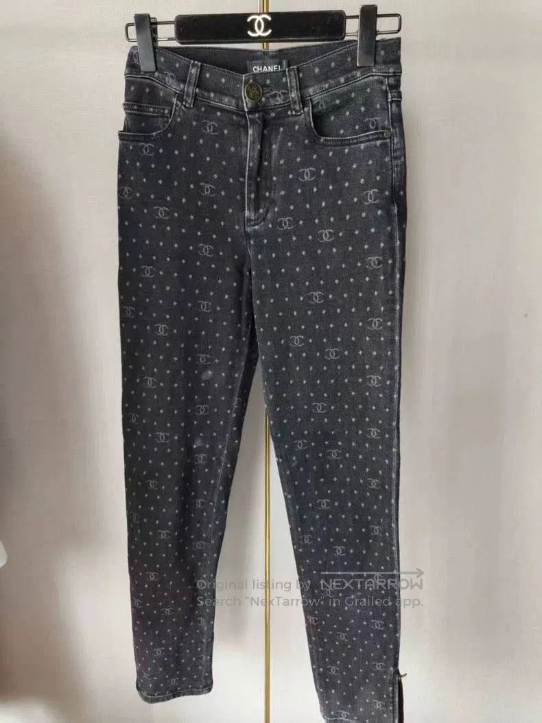 Chanel Chanel Denim Jeans with Logo Print. Size US 34 / EU 50 - 1 Thumbnail