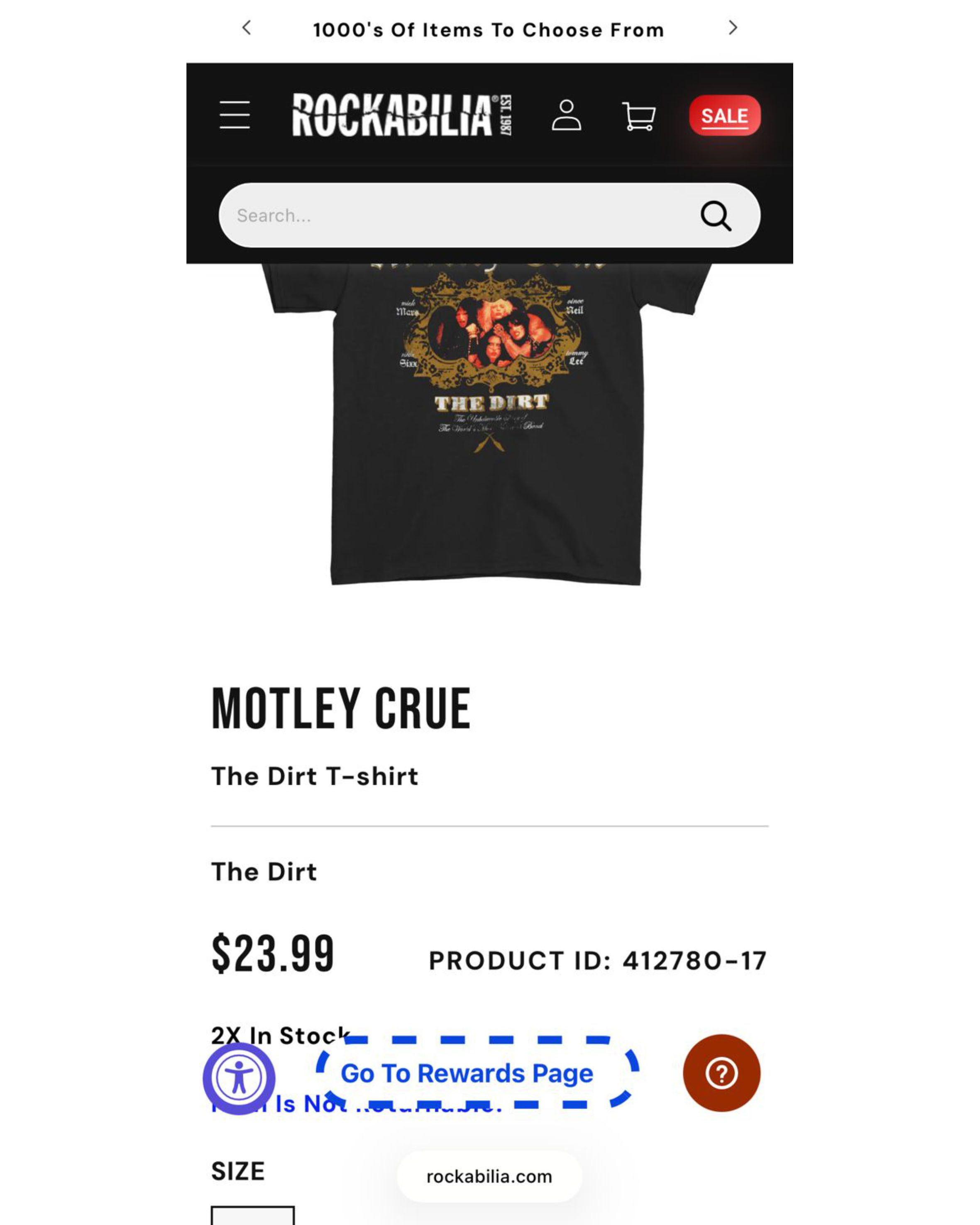 Band Tees Motley Crue The Dirt Crest Tshirt Size US L / EU 52-54 / 3 - 4 Thumbnail