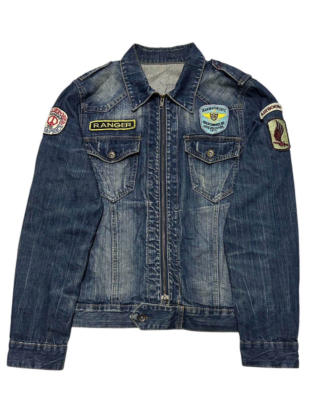 If Six Was Nine × KMRii × Le Grande Bleu (L.G.B.) Semantic Design Punk Style Denim Jacket ☠️☠️ Size US M / EU 48-50 / 2 - 2 Thumbnail
