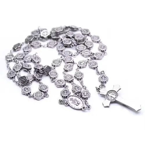 Jewelry Saint Benedict Rosary Necklace Chain Catholic Church Jesus Size ONE SIZE - 4 Thumbnail