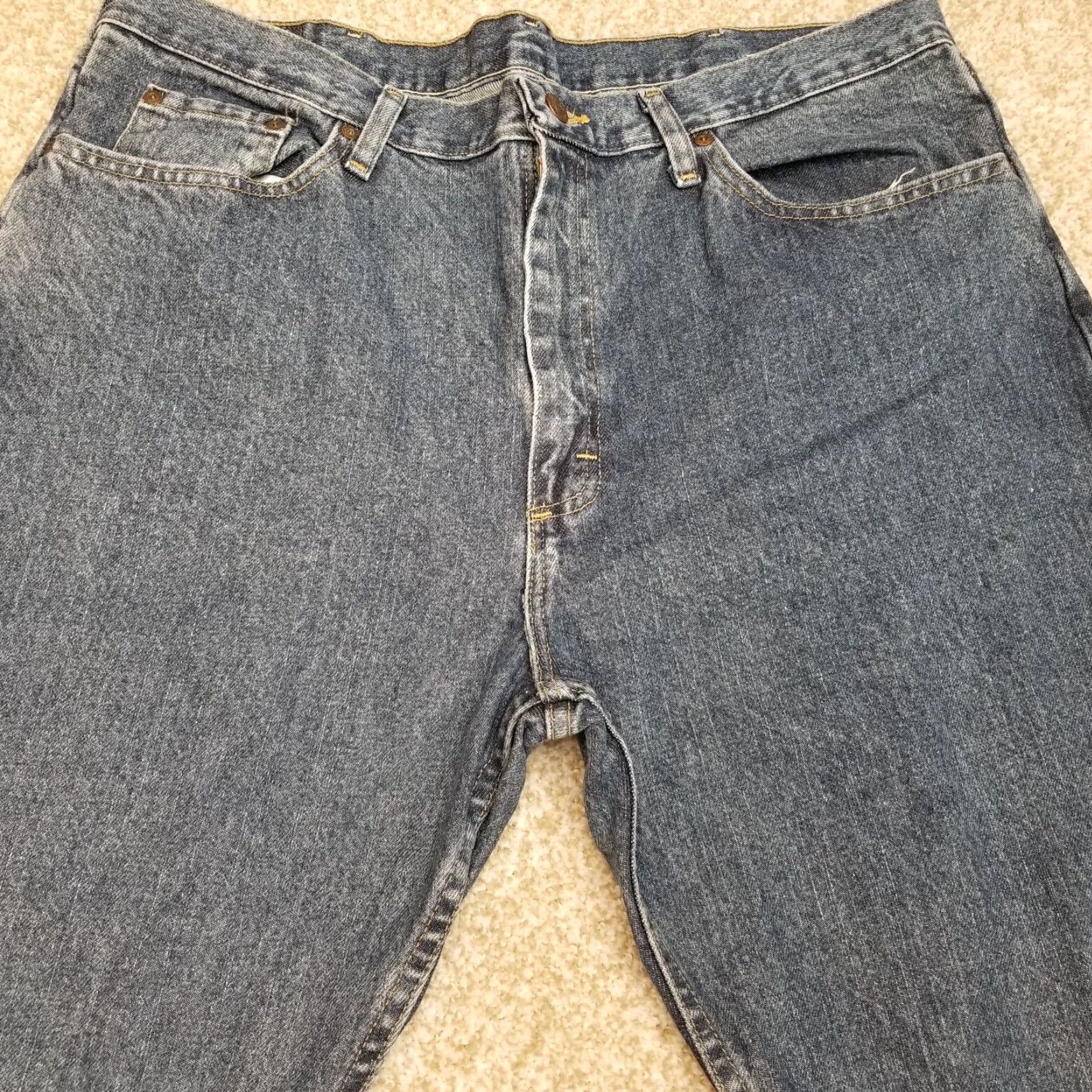 Wrangler Wrangler Jeans Men 38x32 Blue Straight Leg Regular Fit Western Denim Work Pants Size US 38 / EU 54 - 2 Thumbnail