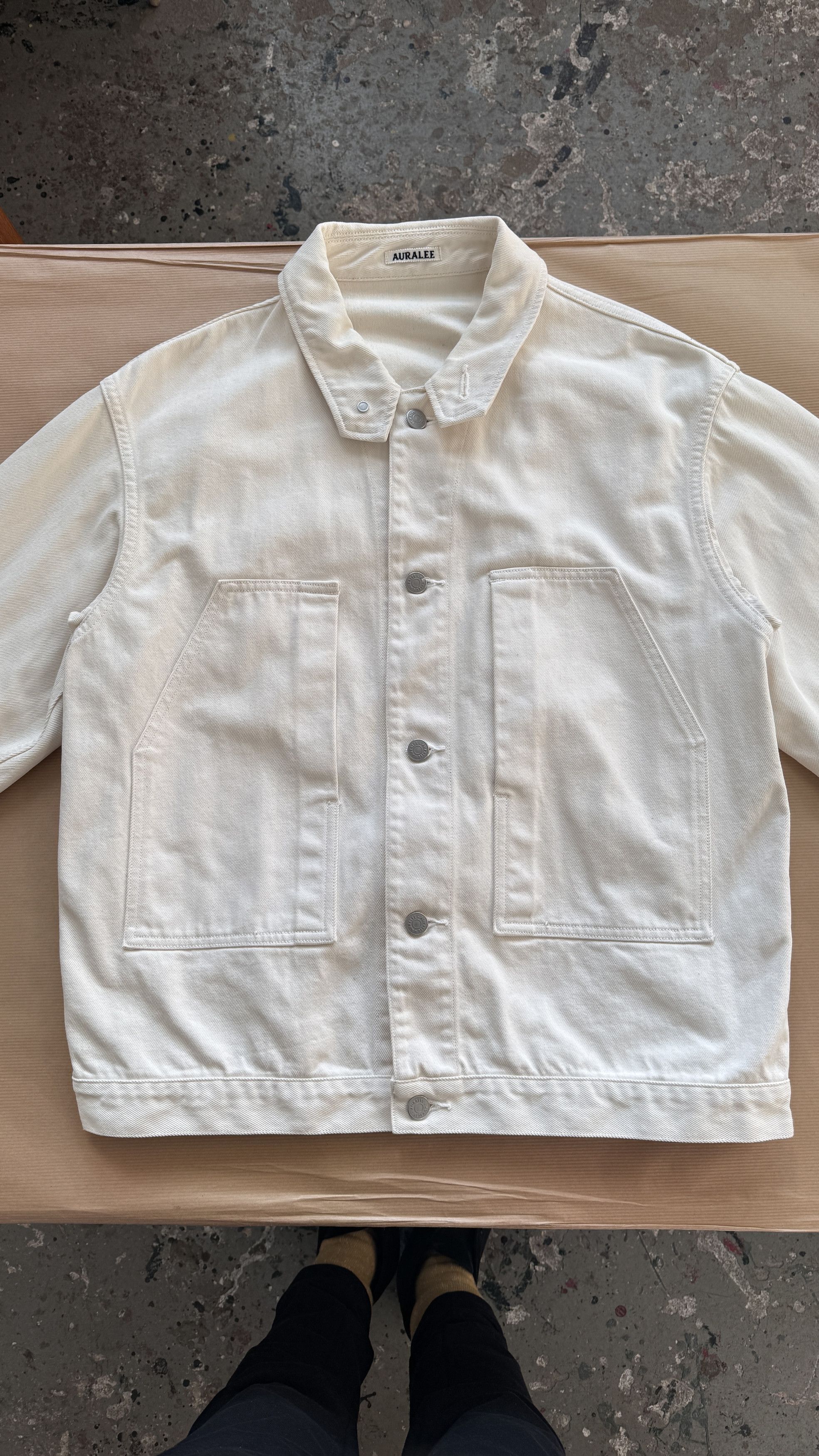 AURALEE HARD TWIST DENIM BLOUSON ホワイト　４ AURALEE HARD TWIST DENIM BLOUSON 4 aa . 4 . AS NEW . HARD TWIST