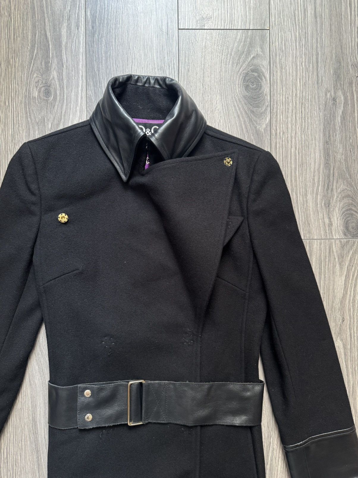 Dolce & Gabbana RARE Vintage Dolce & Gabanna wool/leather coat jacket XS Size XS / US 0-2 / IT 36-38 - 2 Thumbnail