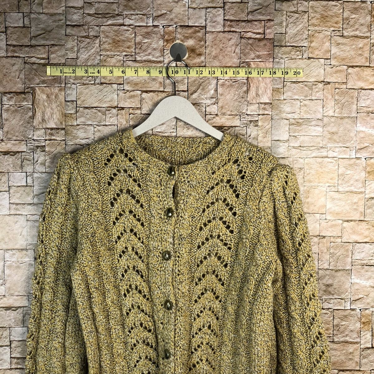 Homespun Knitwear × Japanese Brand Japan Yellow crochet Knitwear vintage #A1067 Size S / US 4 / IT 40 - 2 Thumbnail