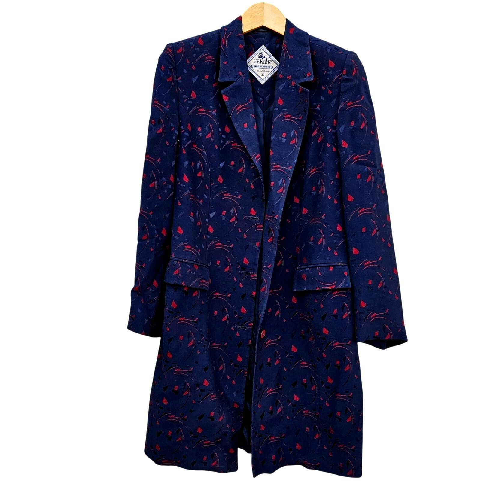 Vintage Vintage Turkish Tekbir Modest Coat 80s/90s Navy Red Woven Ja Size M / US 6-8 / IT 42-44 - 13 Thumbnail