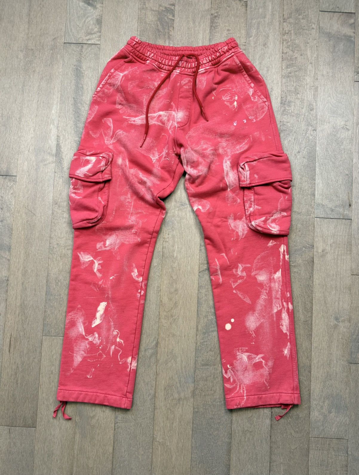 Off-White NEW 1 of 1 RUNWAY Cargo Joggers Red with Bleach Distressing Size US 30 / EU 46 - 1 Thumbnail