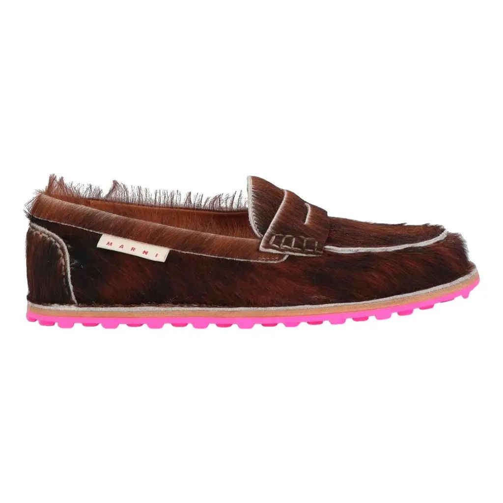 Marni o1y0225 Calf Hair Loafers in Brown Size US 11 / EU 44 - 1 Thumbnail