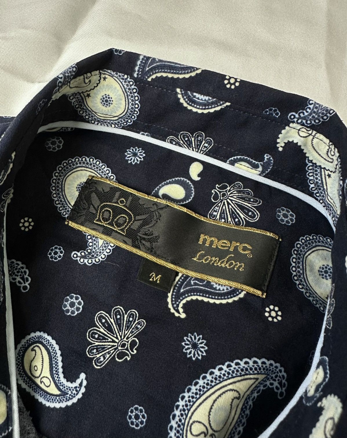 Merc Merc London Paisley Navy Shirt In Perfect Condition Size S-M Size US S / EU 44-46 / 1 - 8 Thumbnail