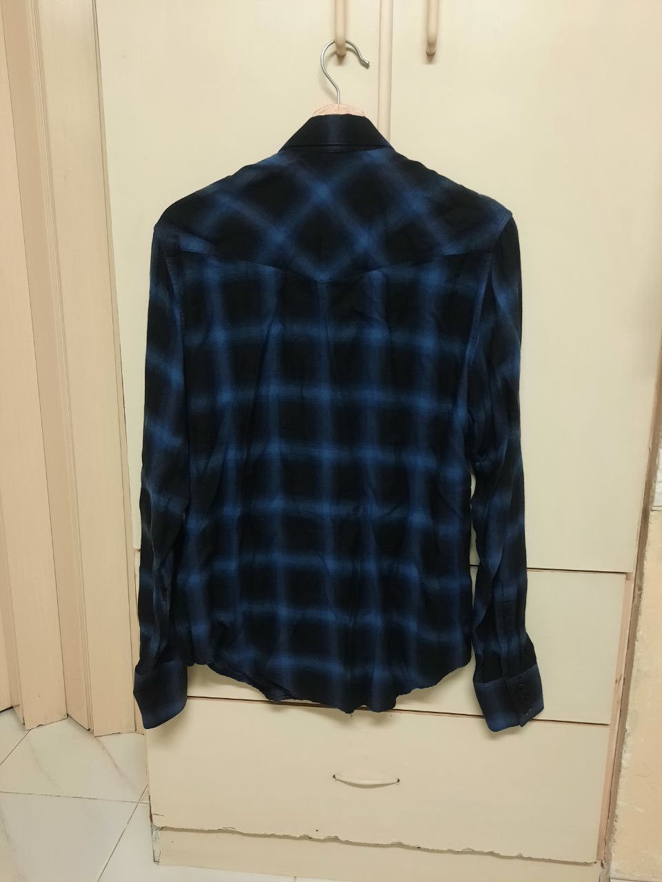 Hedi Slimane × Saint Laurent Paris FW16 AW16 Shadow Plaid Checkered Western Flannel SHirt Size US M / EU 48-50 / 2 - 2 Thumbnail