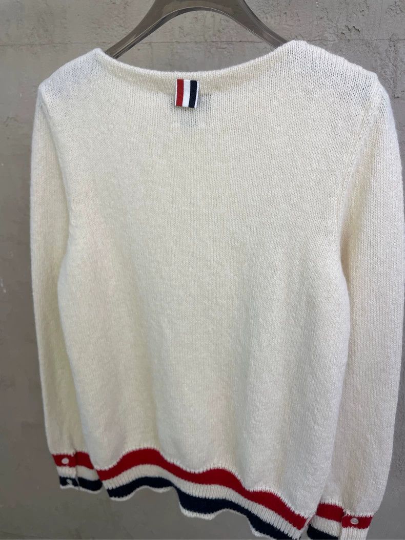 Thom Browne Thom browne Size 00 Beige hem colorful stripe round-neck w Size US XXS / EU 40 - 4 Thumbnail