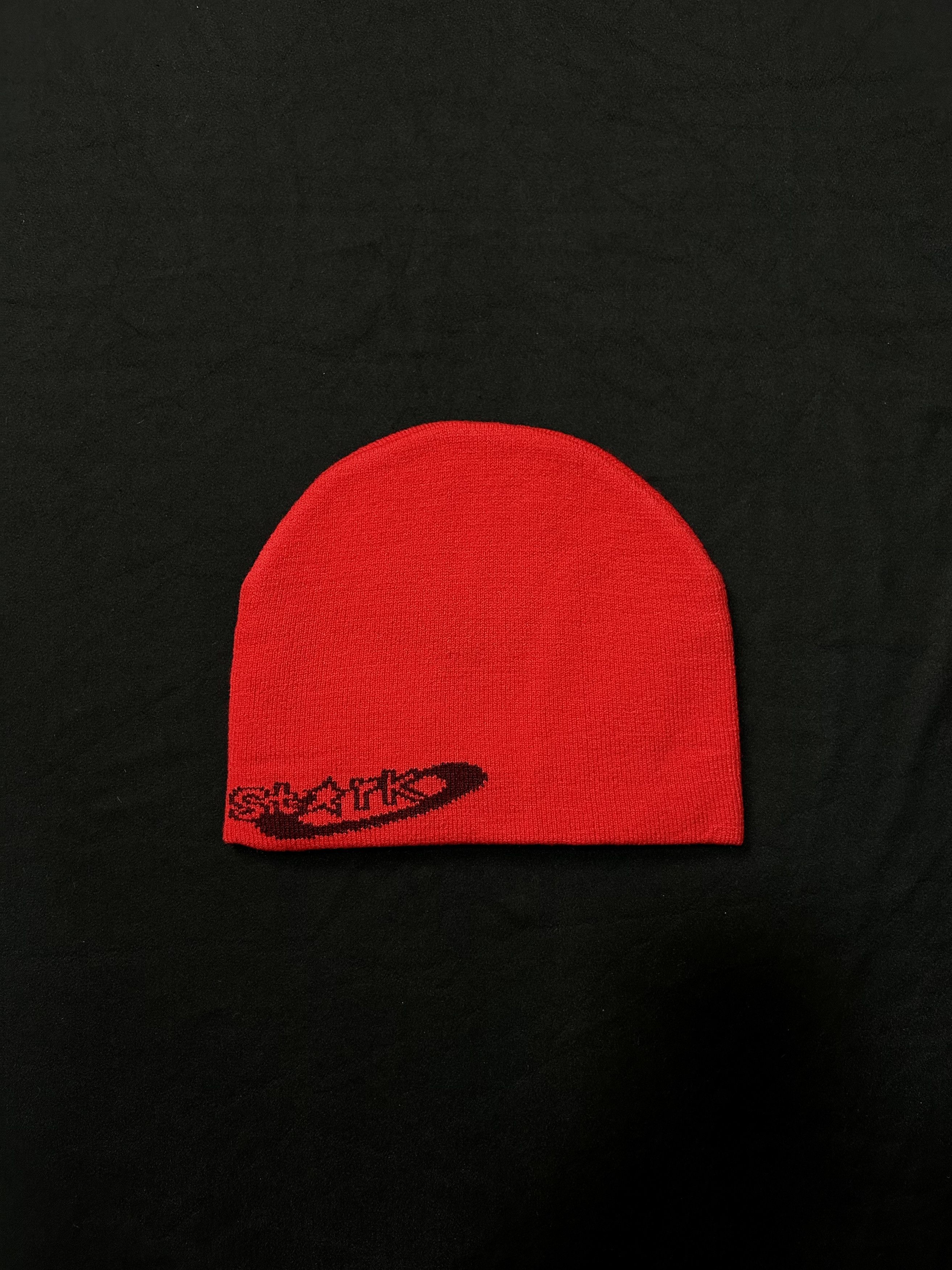 Japanese Brand Rare Star Graphic No Cuff Beanie Skully Hat Red OS Size ONE SIZE - 5 Thumbnail