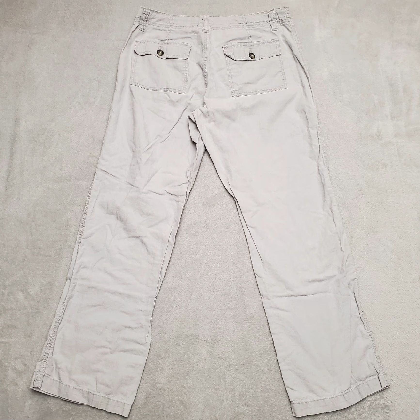 Old Navy Old Navy Linen Pants Womens Small Gray Cotton Flat Front Draw Zip Strings Chino Casual 30in Inseam Pockets Size 28" / US 6 / IT 42 - 6 Thumbnail