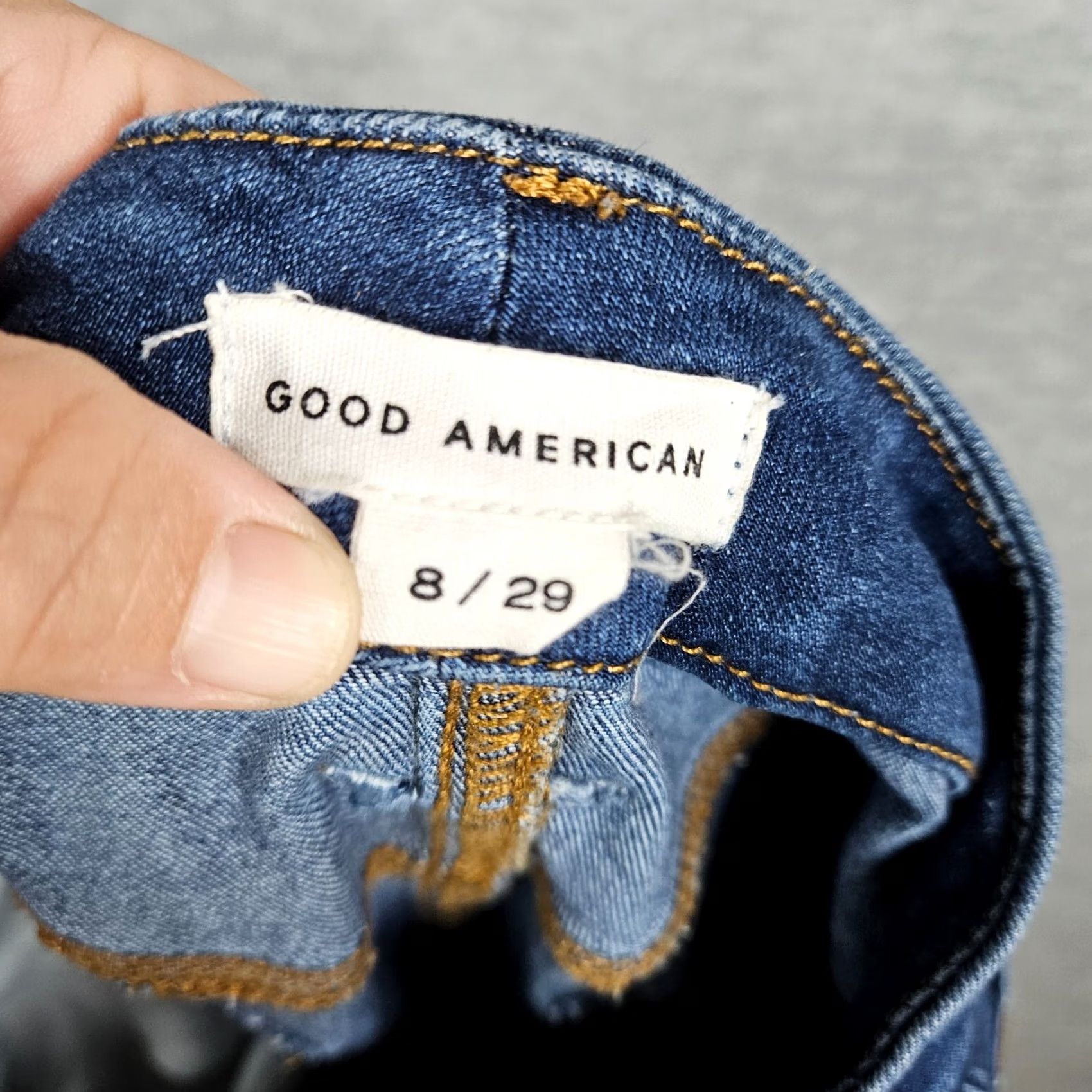 Good American Good American Jeans Skin n y Blue Casual Women Size 8/29 Mid Rise Pockets Denim Cotton Elastane Viscose Regular Size 29" - 6 Thumbnail