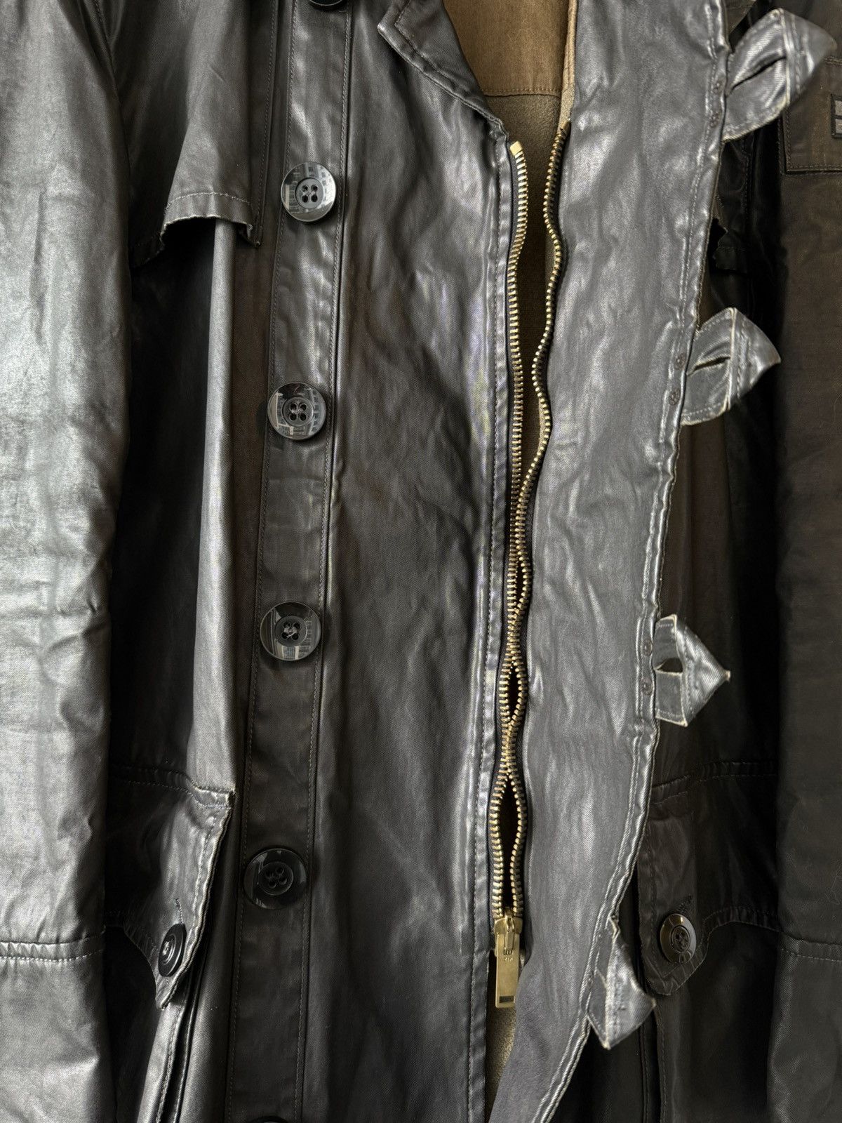 C.P. Company × Massimo Osti × Stone Island Stone island 2008 denims series waxed trench coat Size US XXL / EU 58 / 5 - 6 Thumbnail