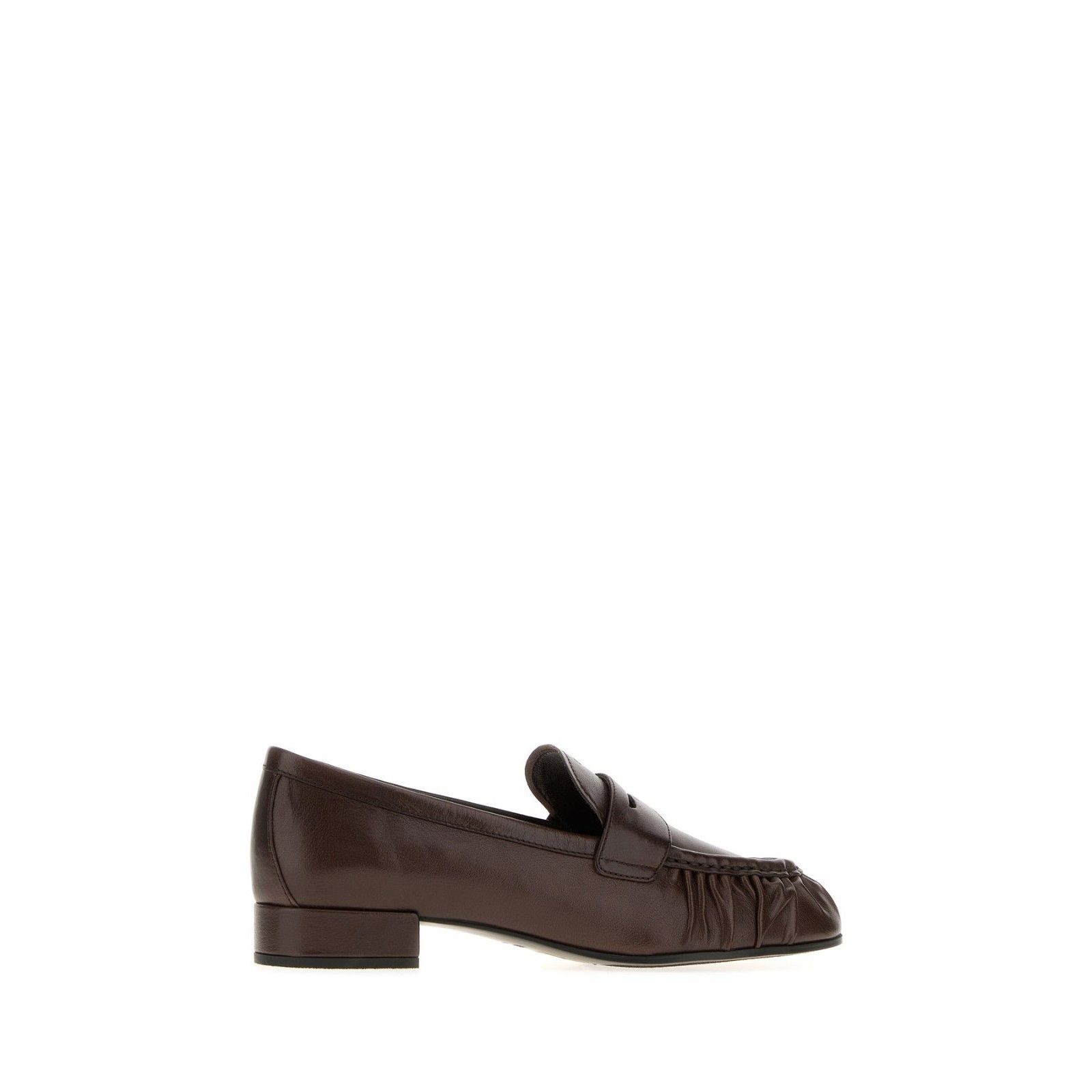 Prada PRADA $1250 Dark Brown Leather Loafers New & Authentic (Wome Size US 7.5 / IT 37.5 - 3 Thumbnail