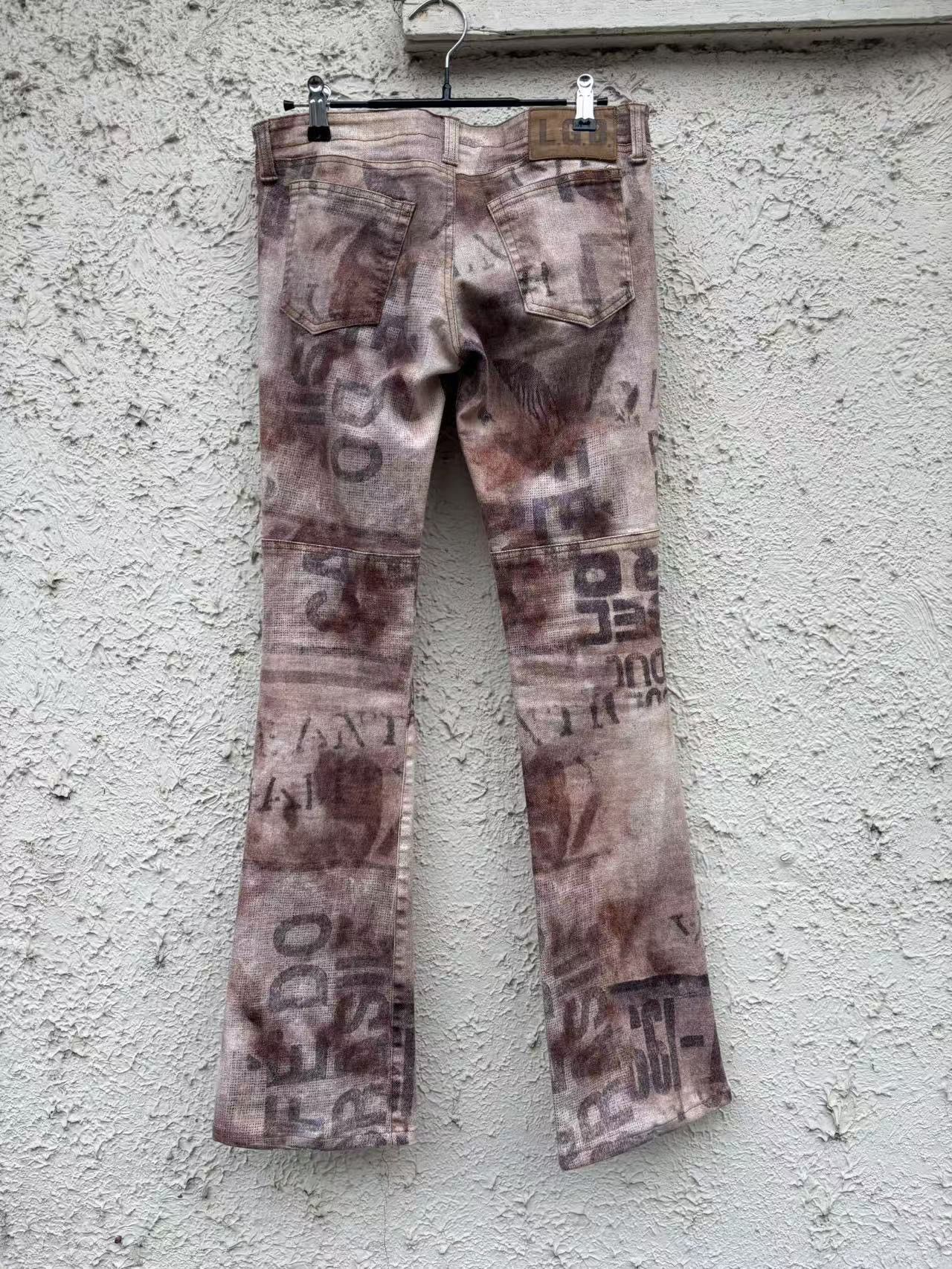 Japanese Brand × Le Grande Bleu (L.G.B.) l.g.b. japanese brand vhs print distressed denim pants Size 29" - 5 Thumbnail