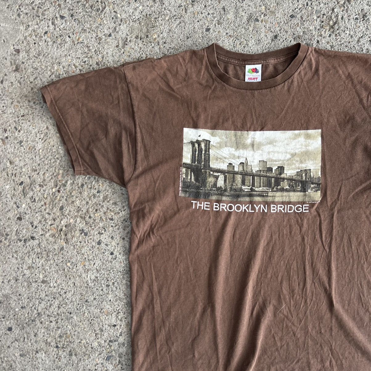 Jerzees × Vintage Vintage 1989 Brooklyn Bridge Skyline Crewneck Raspberry Pink Size US XL / EU 56 / 4 - 3 Thumbnail
