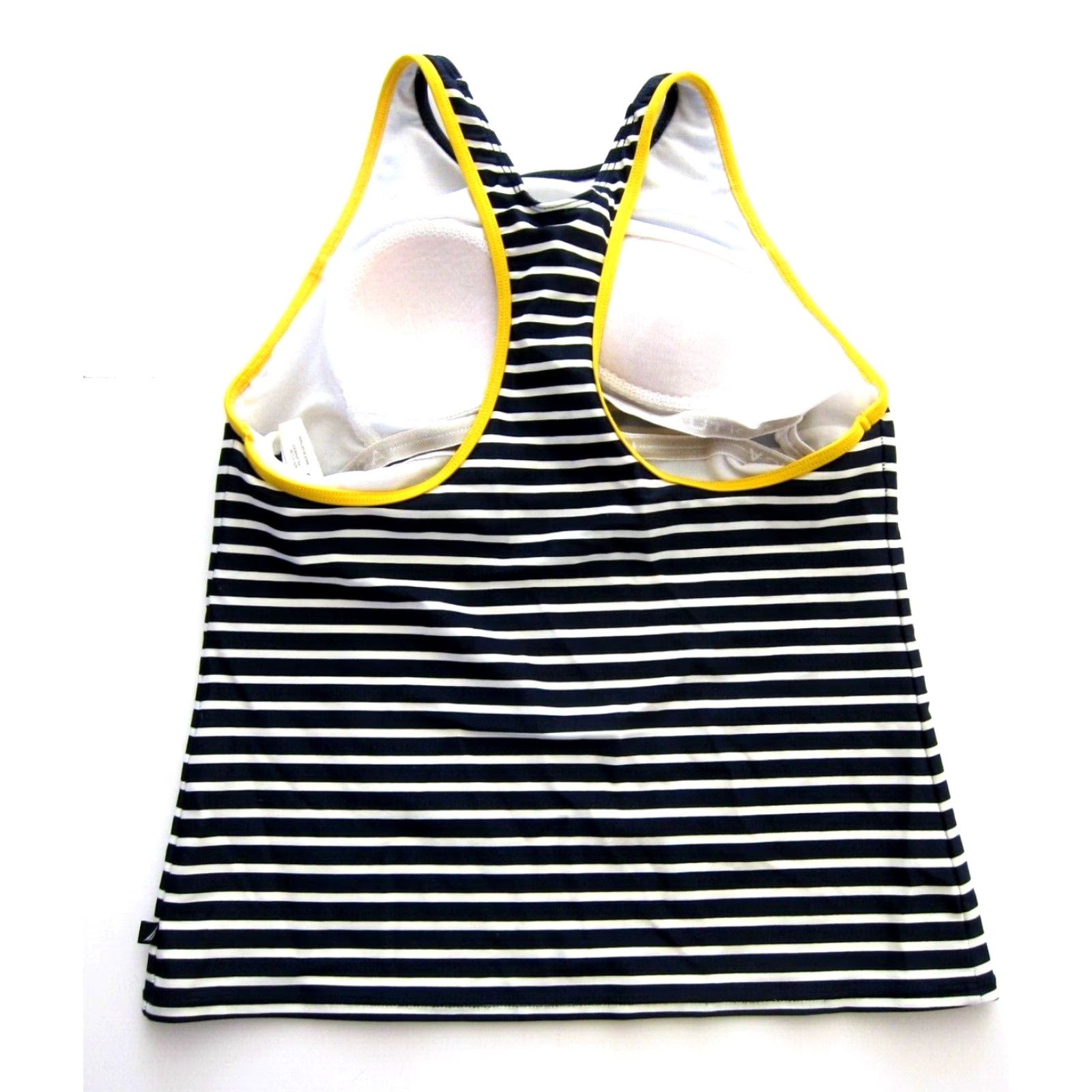 Nautica Nautica Blue White Yellow Stripe Racerback Tankini Swim Top 6 Size M / US 6-8 / IT 42-44 - 2 Thumbnail