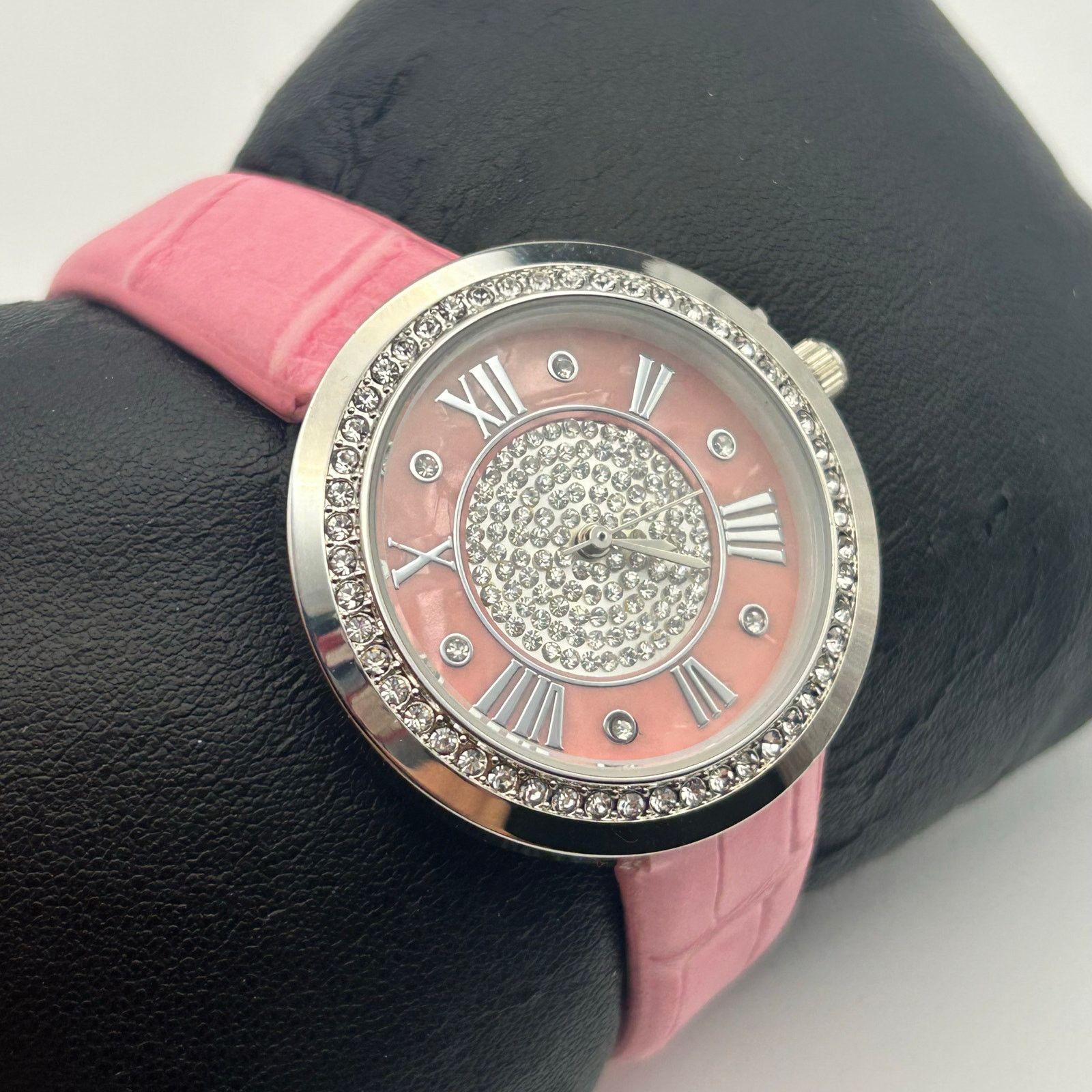 Other Genevex by Croton Womens Silver-Tone Pink Band Quartz Watch Size ONE SIZE - 3 Thumbnail