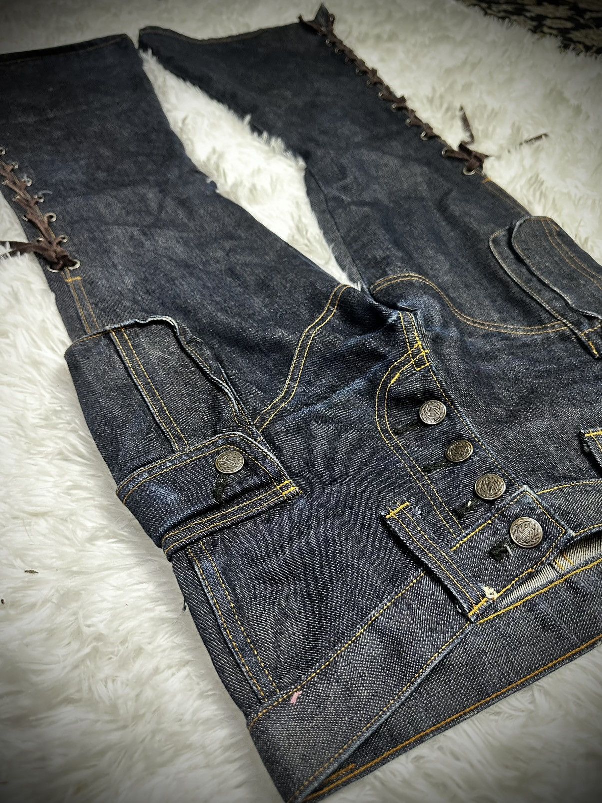 Tornado Mart rare 2000s japanese brand dee dee flared bell botom lace up Size US 29 - 6 Thumbnail