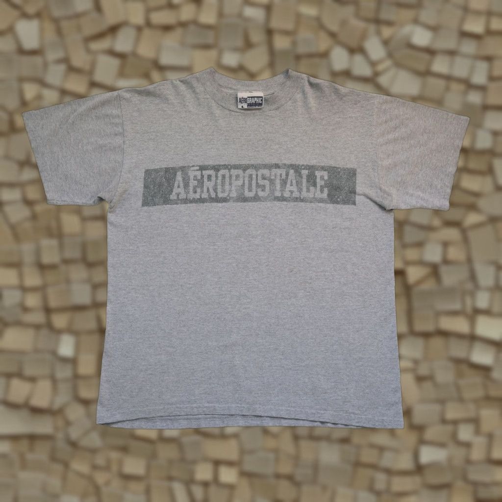 Aeropostale VINTAGE AEROPOSTALE T-Shirt Gray Cotton Graphic Spell Out USA Made 90s Y2K LG Mens Regular Short Sleeve Crew Neck Size US L / EU 52-54 / 3 - 1 Thumbnail